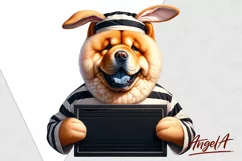 Easter dog / bad bunny / funny dog clipart / Chow chow PNG Product Image 2
