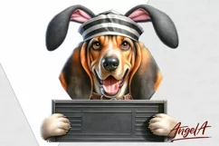 Coonhound / Easter dog clipart / bad bunny / funny dog PNG Product Image 2