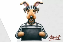 Airedale / Easter dog clipart / bad bunny / funny dog PNG Product Image 2