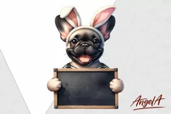French bulldog / Easter dog clipart / bunny ears/ funny dog Product Image 2