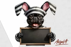 French bulldog clipart / Easter dog clipart / bunny ears PNG Product Image 2