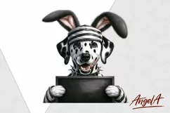Dalmatian / Easter dog / bad bunny / funny dog clipart Product Image 2