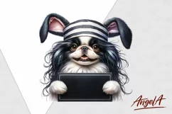 Japanese chin / Easter dog / bad bunny / funny dog clipart Product Image 2