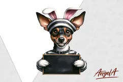 Rat terrier/ Easter dog / bad bunny / funny dog clipart Product Image 2