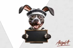 Black pit bull / Easter dog / bad bunny / funny dog clipart Product Image 2