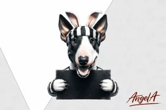 Bullterrier / Easter dog, bad bunny / funny dog clipart Product Image 2