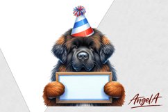 Patriotic dog clipart / funny dog clipart / Newfoundland dog Product Image 1
