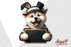 Akita / Easter dog clipart / bunny ears/ funny dog clipart Product Image 2