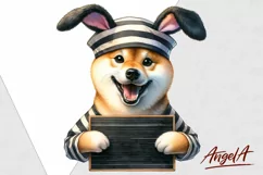 Shiba inu / Easter dog clipart / bad bunny / funny dog PNG Product Image 2