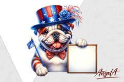 Patriotic dog clipart / funny dog clipart / british bulldog Product Image 1