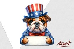 Patriotic dog clipart / funny dog clipart / british bulldog Product Image 1