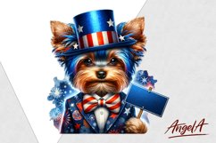 Patriotic dog clipart / Funny dog clipart, Yorkshire terrier Product Image 1