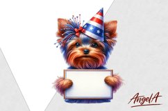 Patriotic dog clipart / Funny dog clipart, Yorkshire terrier Product Image 1