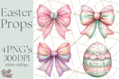 Easter Props Clipart PNG, Cute Easter Icons, Eggs Baskets Product Image 1