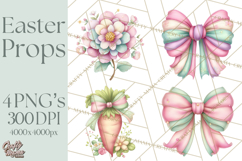 Easter Props Clipart PNG, Cute Easter Icons, Eggs Baskets Product Image 1
