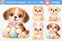 Cute Easter Puppies Clipart Bundle Product Image 2