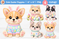 Easter Cute Puppies Clipart Product Image 1