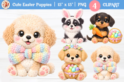 Cute Easter Puppies Clipart Bundle Product Image 5