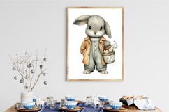 Easter Rabbit Basket Clipart PNG Product Image 2