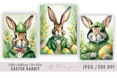 Easter bunny vintage illustration for greeting cards- 3 Jpeg Product Image 1