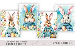 Easter rabbit vintage illustration for greeting card- 4 Jpeg Product Image 1