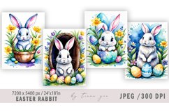 Easter rabbit illustration for greeting cards- 4 Jpeg files Product Image 1