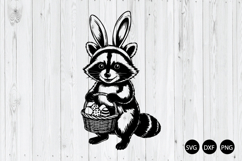 Easter Raccoon SVG, Funny Bunny Raccoon SVG Product Image 1