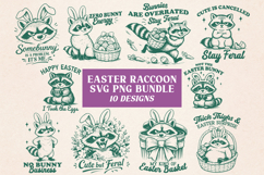 Easter Raccoon SVG PNG Bundle, Unhinged Bunny Ears Raccoon Product Image 1