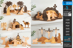 Easter Resurrection Scene Laser Cut Bundle | Holy Week SVG Product Image 1