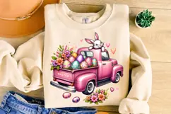Easter Retro Truck PNG, Easter Bunny PNG, Happy Easter PNG Product Image 3