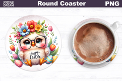 Cute Chicken Round Coaster | Easter Animal Coaster Product Image 1