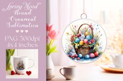Easter Round Ornament Sublimation |PNG Product Image 1