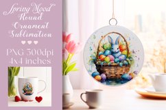 Easter Round Ornament Sublimation |PNG Product Image 1