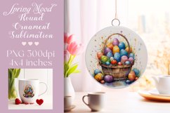Easter Round Ornament Sublimation |PNG Product Image 1