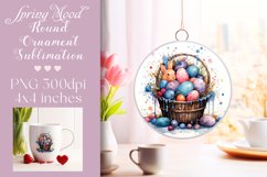 Easter Round Ornament Sublimation |PNG Product Image 1