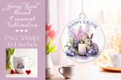 Easter Round Ornament Sublimation |PNG Product Image 1