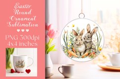 Easter Round Ornament Sublimation |PNG Product Image 1