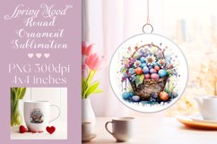 Easter Round Ornament Sublimation |PNG Product Image 1