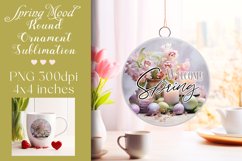 Easter Round Ornament Sublimation |PNG Product Image 1