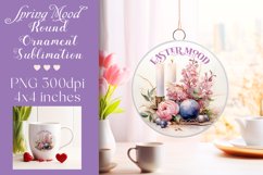 Easter Round Ornament Sublimation |PNG Product Image 1
