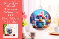 Easter Round Ornament Sublimation |PNG Product Image 1
