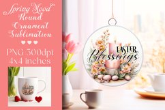 Easter Round Ornament Sublimation |PNG Product Image 1