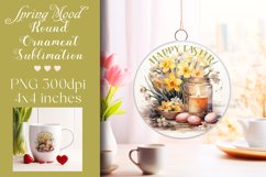 Easter Round Ornament Sublimation |PNG Product Image 1