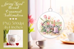 Easter Round Ornament Sublimation |PNG Product Image 1