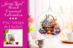 Easter Round Ornament Sublimation |PNG Product Image 1