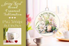 Easter Round Ornament Sublimation |PNG Product Image 1