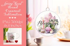 Easter Round Ornament Sublimation |PNG Product Image 1