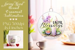 Easter Round Ornament Sublimation |PNG Product Image 1