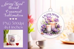 Easter Round Ornament Sublimation |PNG Product Image 1