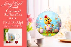 Easter Round Ornament Sublimation |PNG Product Image 1